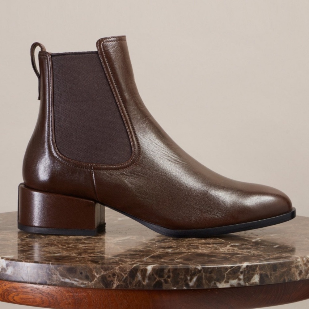 Dear Frances Brown Leather Ankle Gem Boot